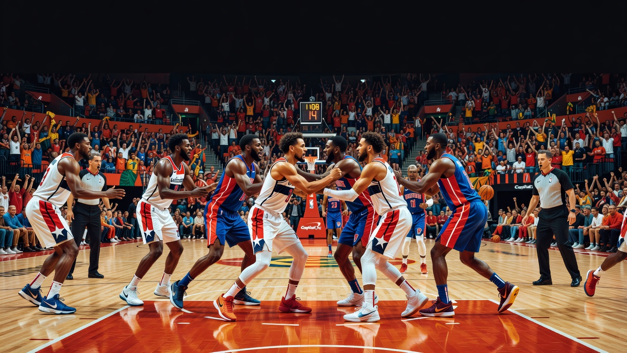 Confusão em quadra marca vitória dos Wizards sobre os Pistons